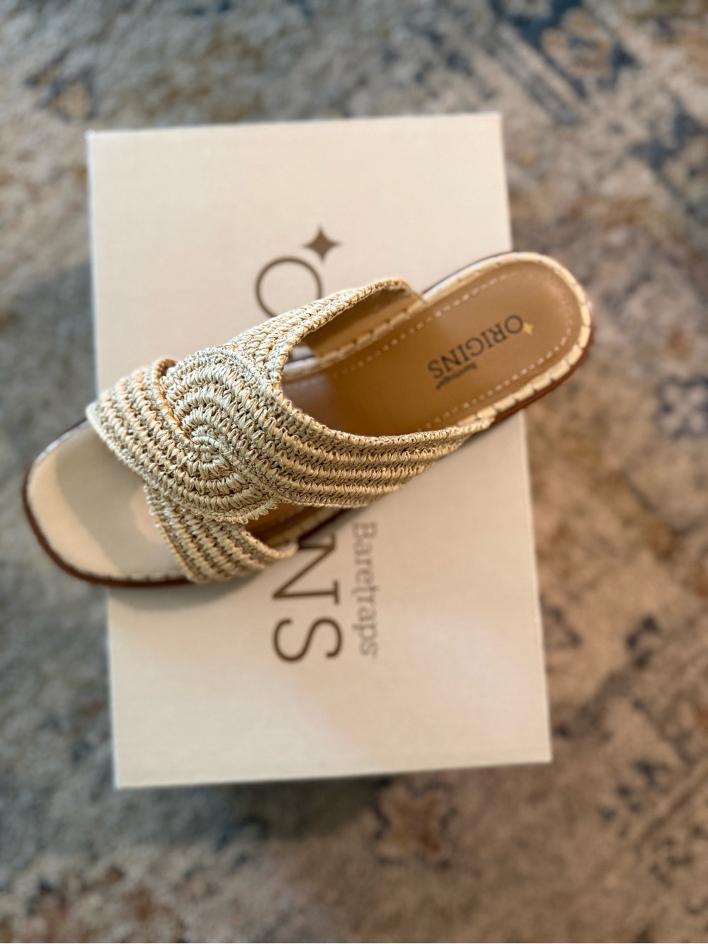 BareTraps Origins Navene Natural Woven Slide Sandals - Picture 2 of 7